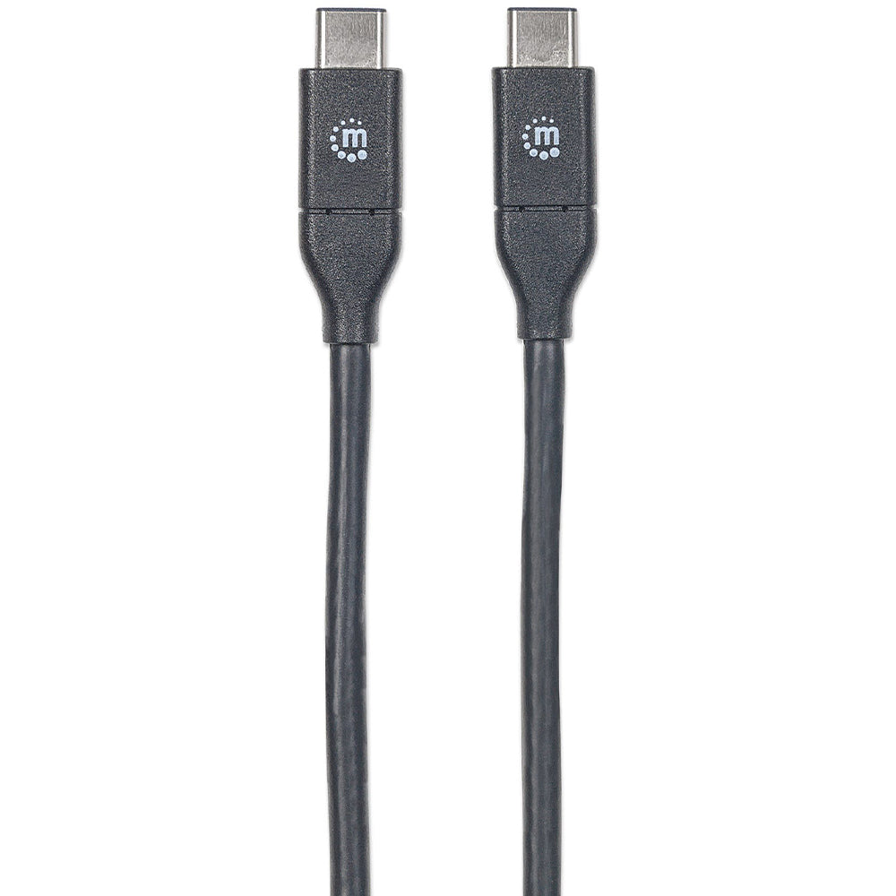 Cable USB Tipo C Manhattan M-M 50 cm Negro V3.1 Gen2 10 Gbps 354899