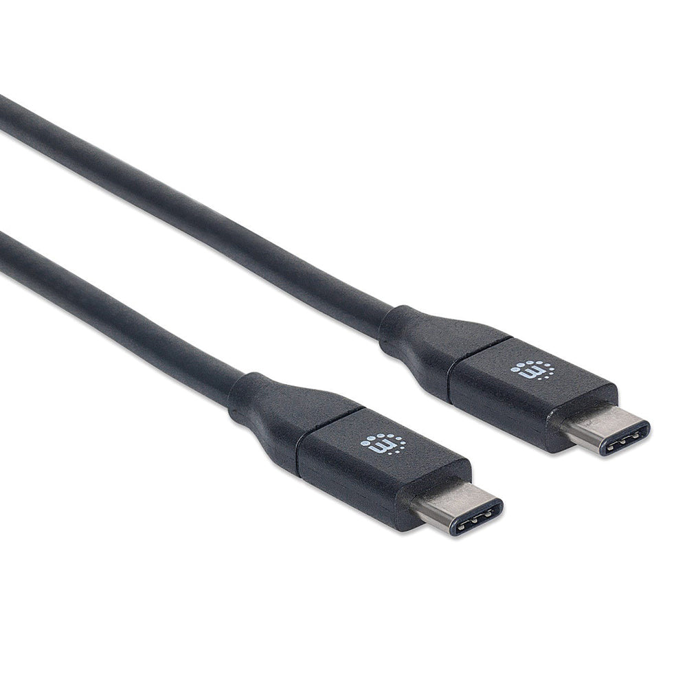 Cable USB Tipo C Manhattan M-M 50 cm Negro V3.1 Gen2 10 Gbps 354899