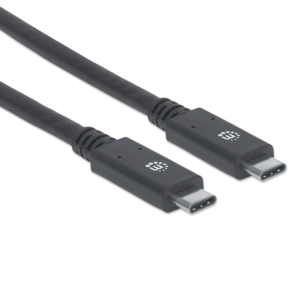 CABLE USB-C MANHATTAN V3.1, 2.0M, NEGRO, VELOCIDAD 10GBPS, CONECTORES C-C
