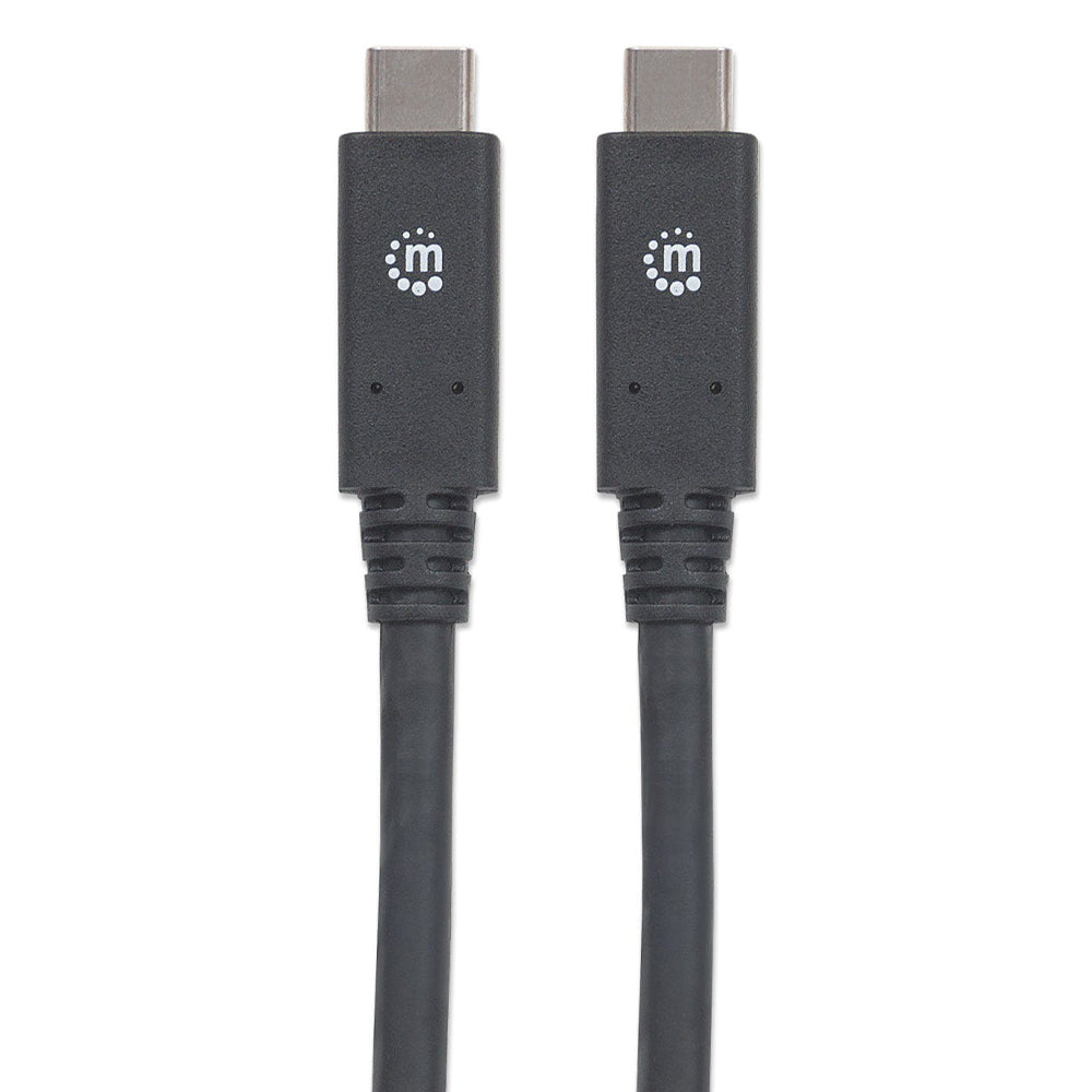 CABLE USB-C MANHATTAN V3.1, 2.0M, NEGRO, VELOCIDAD 10GBPS, CONECTORES C-C