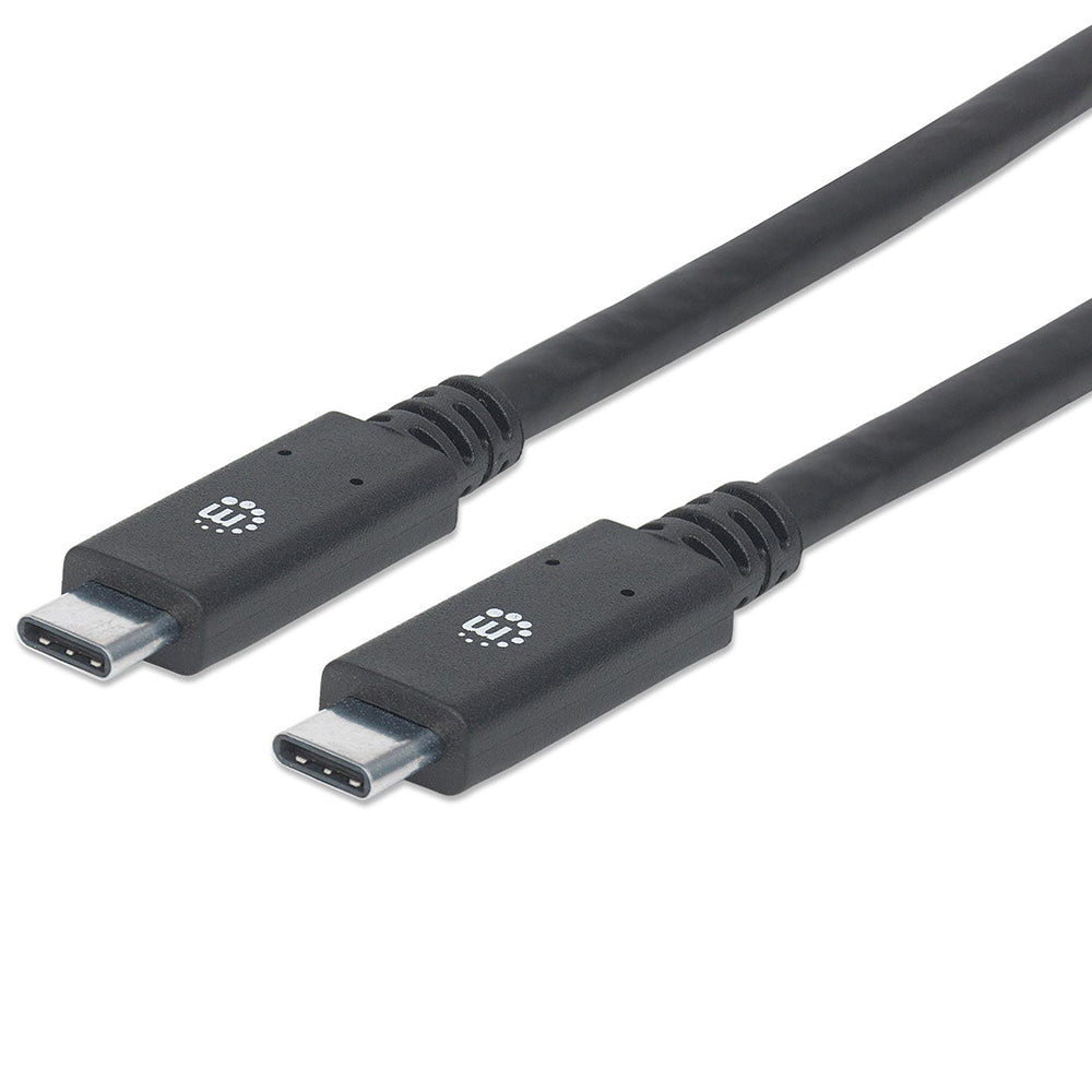 CABLE USB-C MANHATTAN V3.1, 2.0M, NEGRO, VELOCIDAD 10GBPS, CONECTORES C-C