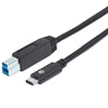 Cable USB Manhattan Tipo C M-B 2.0mts Negro V3.1Gen 1354998