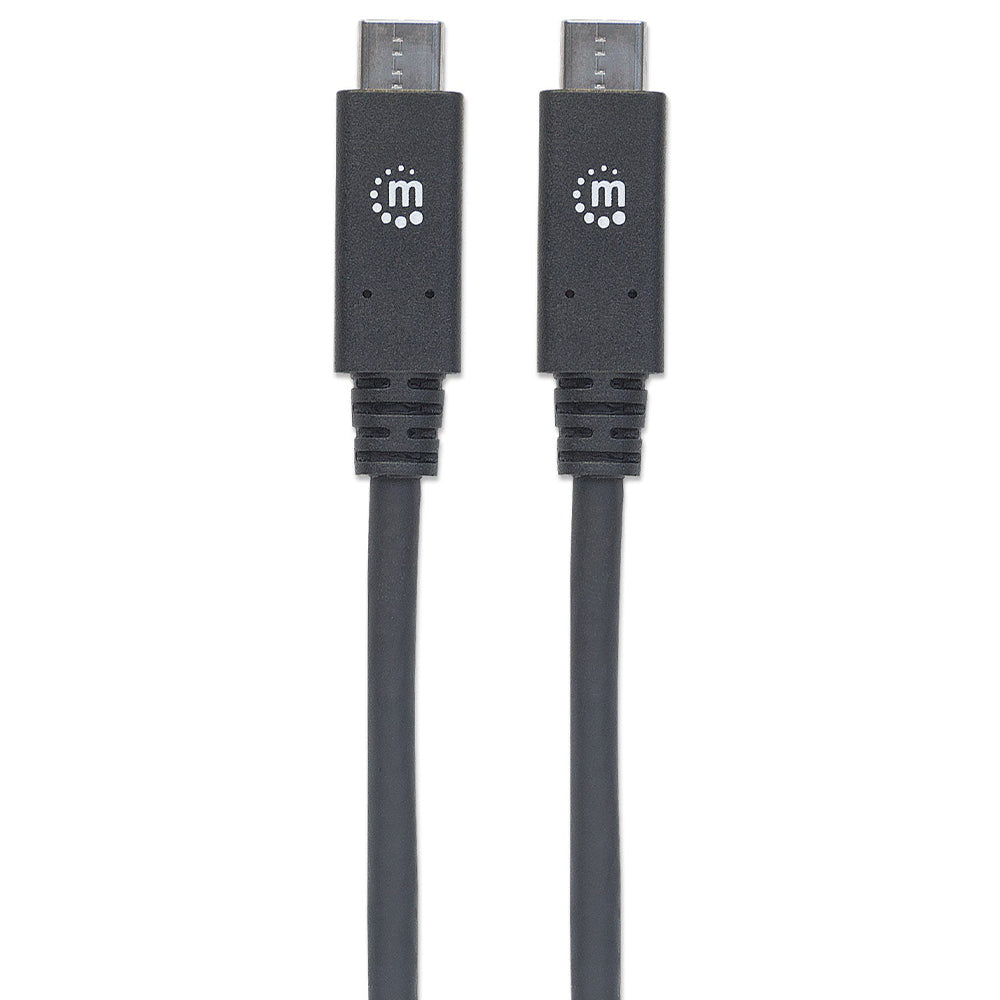 Cable USB Tipo C 3.1 Super Velocidad M-M 1M Manhattan 355223, Transferencia Datos 10Gbps, Carga Rápida 3A