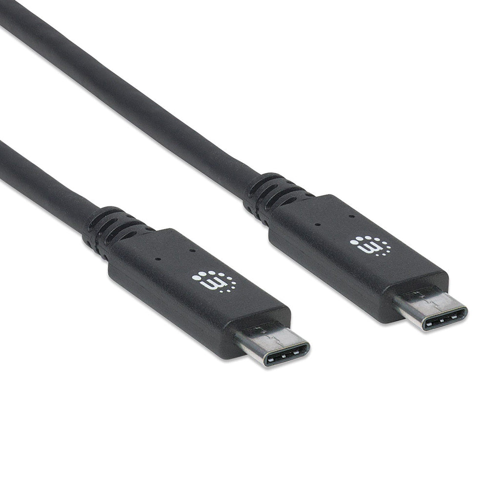 Cable USB Tipo C 3.1 Super Velocidad M-M 1M Manhattan 355223, Transferencia Datos 10Gbps, Carga Rápida 3A