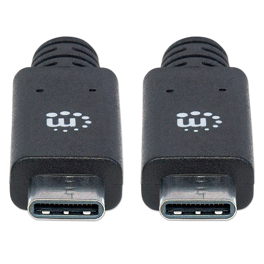 Cable USB Tipo C 3.1 Super Velocidad M-M 1M Manhattan 355223, Transferencia Datos 10Gbps, Carga Rápida 3A