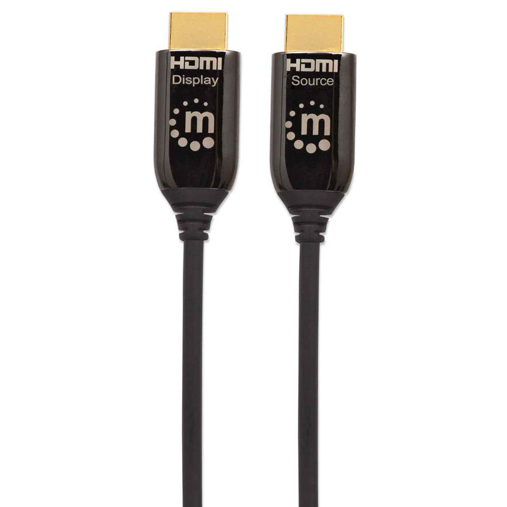 Cable HDMI Óptico Activo Plenum M-M 50m Negro Manhattan 355445, 18Gbps, 4K, 24AWG