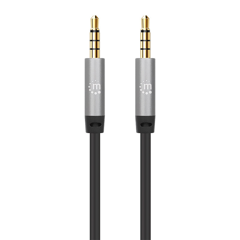 Cable Audio Manhattan Estéreo 3.5mm M-M 1.0m, Conectores Dorados, Blindaje Magnético