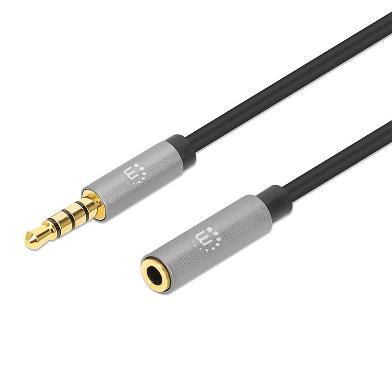 Cable Audio Manhattan Estéreo 3.5mm Extensión M-H 2.0m 56039, Conectores Dorados