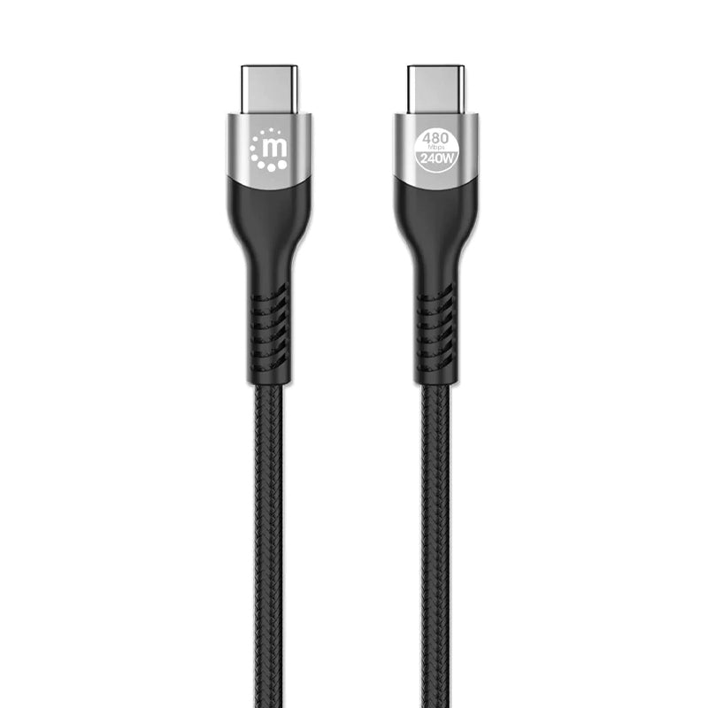 Cable USB-C Manhattan V2.0, 2.0m 480Mbps, 240W, Tipo C - NE 356367