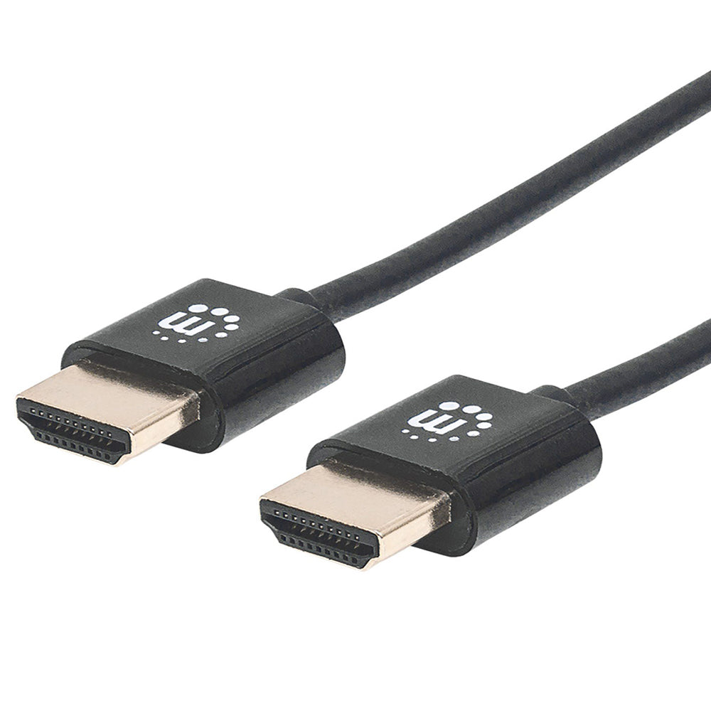 Cable HDMI Manhattan 2.0 UltraDelgado M-M 3.0m Negro 394376, 4K 60Hz, Ethernet