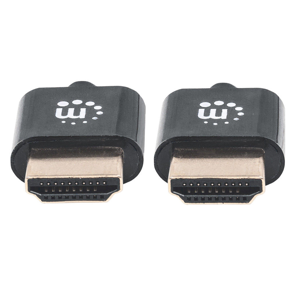 Cable HDMI Manhattan 2.0 UltraDelgado M-M 3.0m Negro 394376, 4K 60Hz, Ethernet