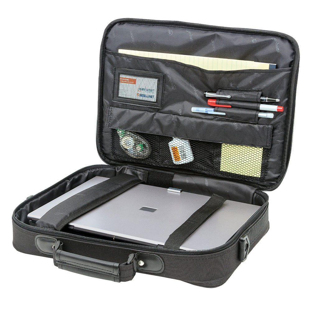 Maletín Portafolio Manhattan 15.4 Times Square 421430, Compartimento Acolchado, Correa Ajustable, Organizador Interno