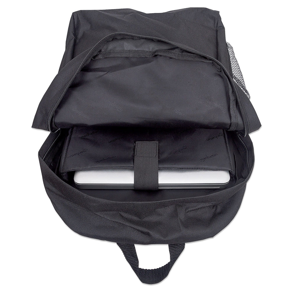 Mochila Manhattan Knappack 15.6 Negra, Compartimento Portátil 15.6", Bolsillos Organizadores, Correas Acolchadas