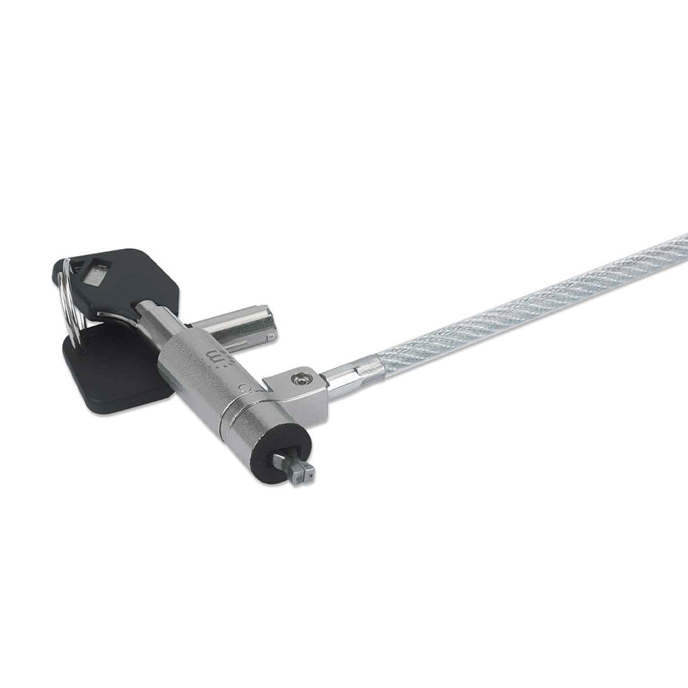 CANDADO MANHATTAN LAPTOP WEDGE N17 LLAVE 2MTS NEGRO 440295, 2 METROS, SEGURIDAD AVANZADA, COMPATIBLE CON LAPTOPS