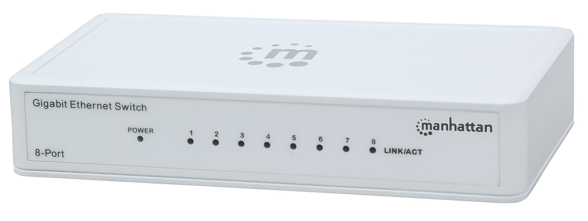 Switch Ethernet Gigabit 8 Puertos Manhattan Blanco 560702, Montaje en Rack