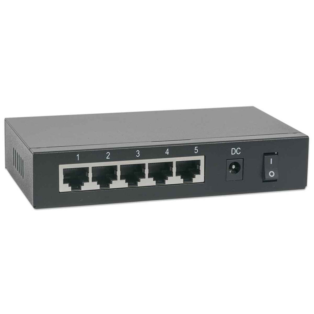 Switch PoE Gigabit 5 Puertos 30W por Puerto, 68W Escritorio Intellinet 561082