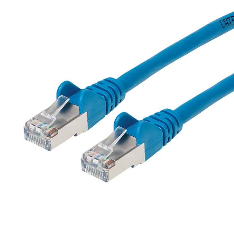 Cable Patch Intellinet Cat 6a, 90cm (3.0F) S/FTP Azul, 10Gbps, Doble Apantallamiento