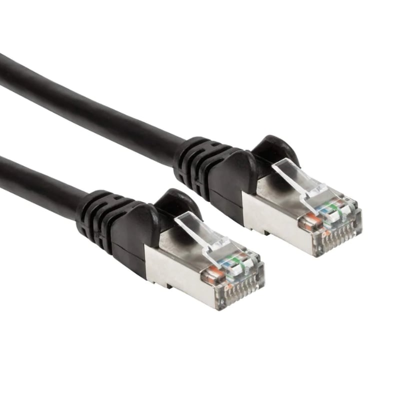 Cable Patch Intellinet Cat 6a, 2.1 m (7.0 ft), S/FTP Negro, 10 Gbps, Blindaje completo