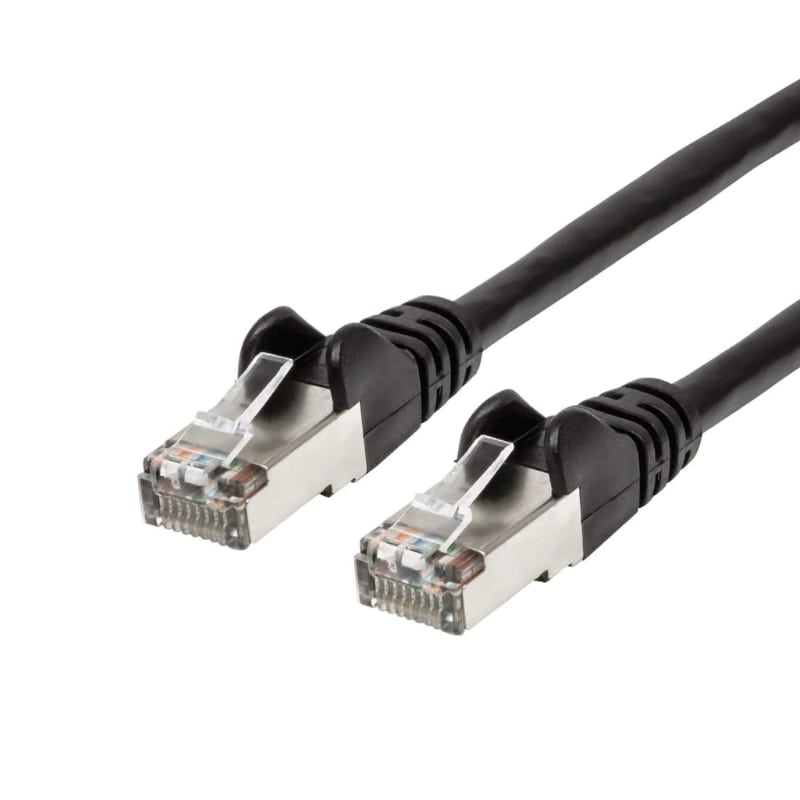 Cable Patch Intellinet Cat 6a, 2.1 m (7.0 ft), S/FTP Negro, 10 Gbps, Blindaje completo