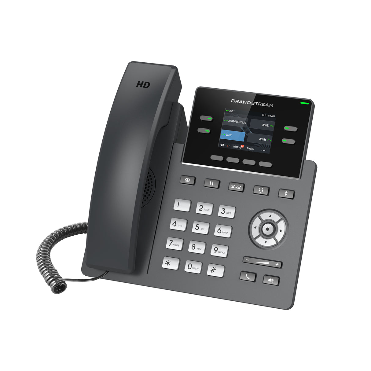 Grandstream Networks GRP2612 teléfono IP Negro 2 líneas, Terminal con conexión por cable, En banda, Fuera de banda