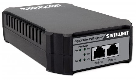 Intellinet Injecteur PoE++ Gigabit, 1 port 95 W, conforme IEEE 802.3bt (4PPoE), boîtier plastique, option montage mural,