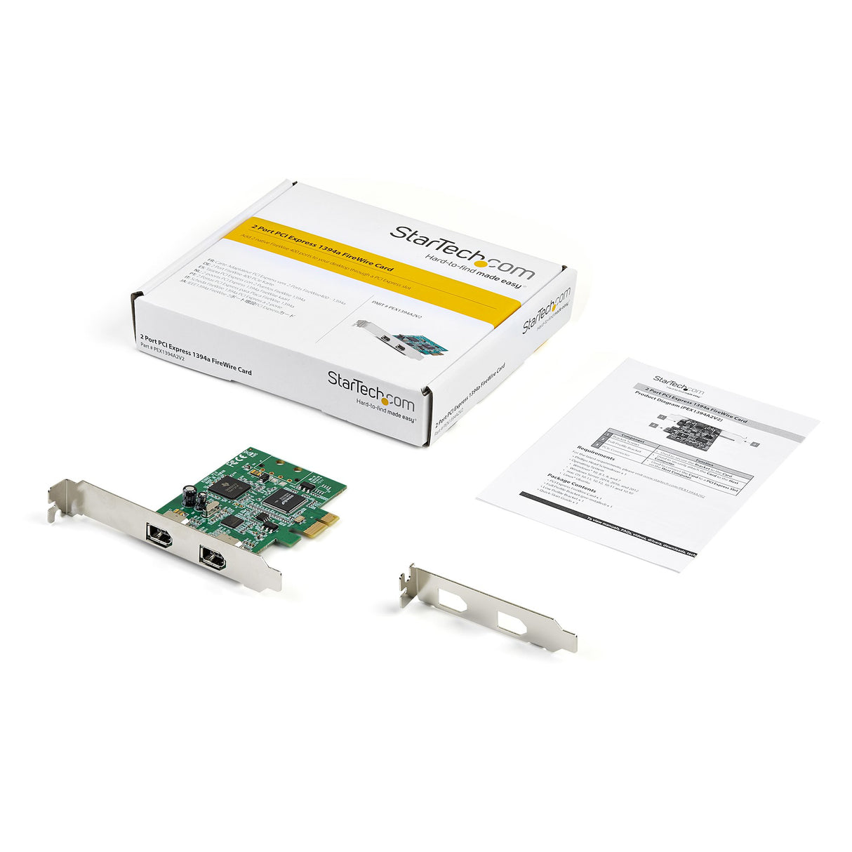 StarTech.com Tarjeta PCI Express FireWire de 2 Puertos - Adaptador PCIe FireWire 1394a Tarjetas y adaptadores de interfa