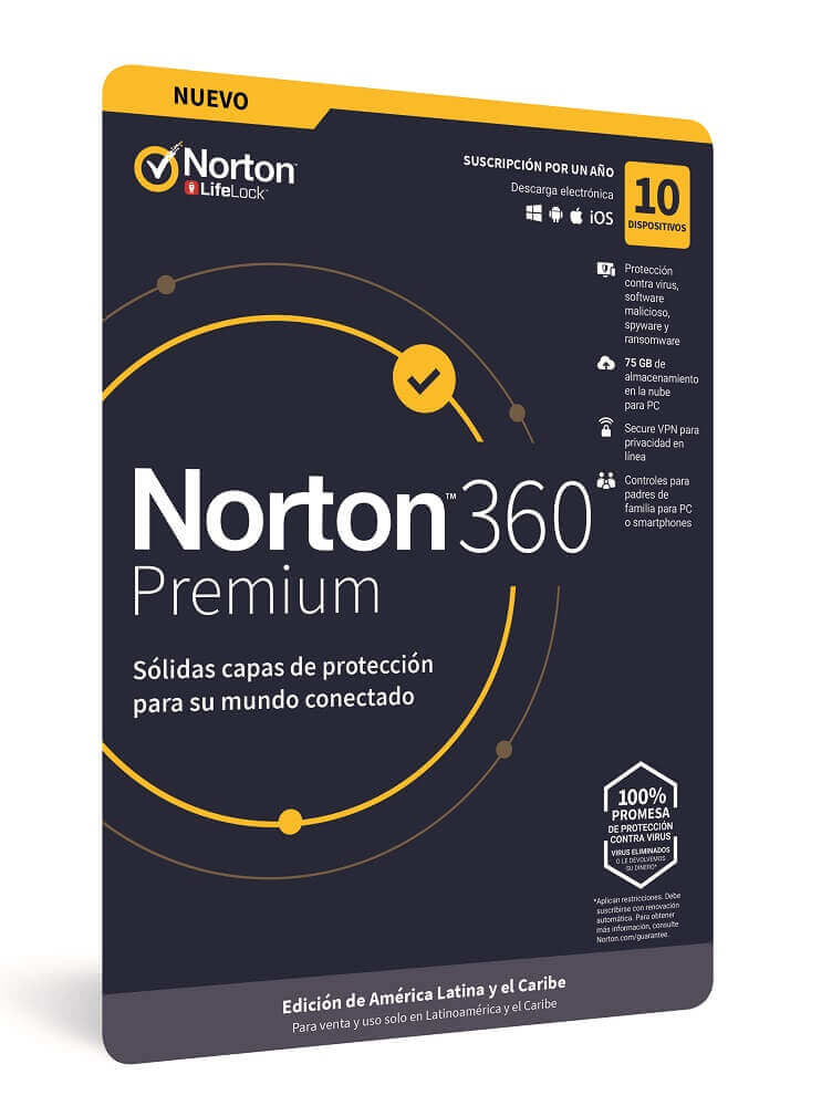 Norton Norton 360 Premium software de seguridad Seguridad de antivirus Completo Español 10 licencia(s)