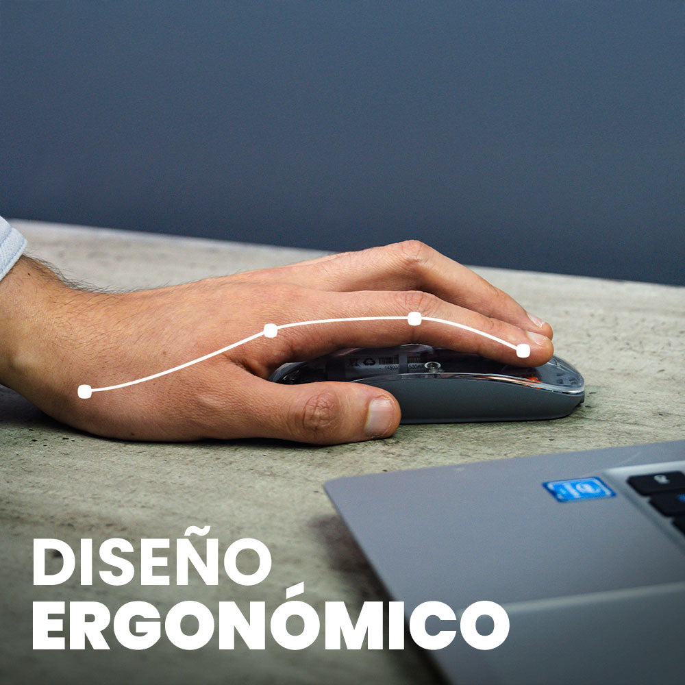 Vorago MO-415 ratón Oficina mano derecha RF Wireless + Bluetooth + USB Type-A Óptico 1600 DPI