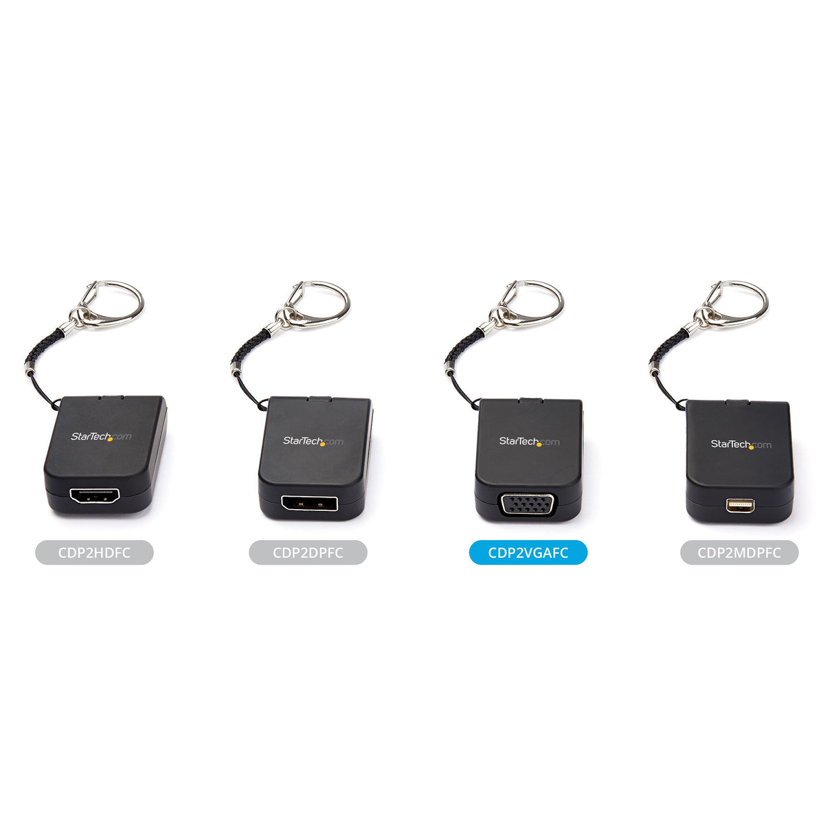 StarTech.com Adaptador Portátil USB-C a VGA con Llavero de Conexión Rápida adaptadores gráficos usb USB Tipo C Macho 1 Si