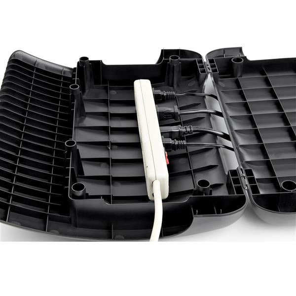 StarTech.com Reposapiés Ergonómico Basculante con Gestión de Cableado y Almacenamiento - Soporte de Piés para Debajo del