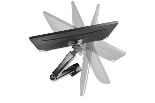 Manhattan Soporte de sobremesa para TV/monitores (Articulado con muelle), para pantallas de 13" a 27", fijación con abrazadera o por ojal, Compatibili