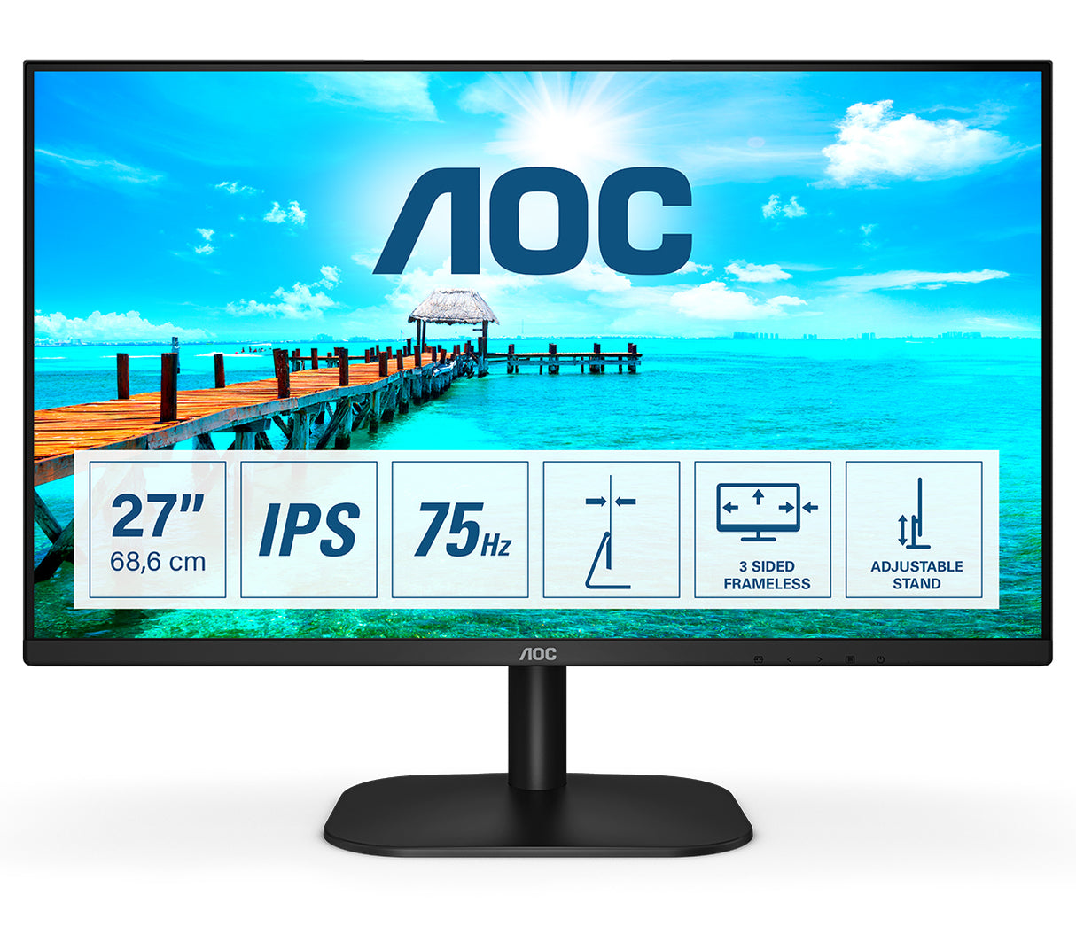 AOC 27B2H Monitor 68,6 cm (27") 1920 x 1080 Pixeles Full HD W-LED Negro