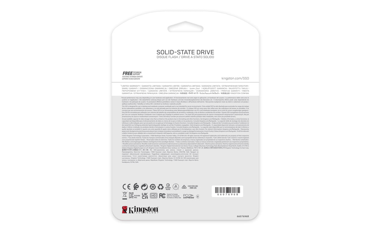 Kingston Technology NV2 unidades internas de estado sólido 500 GB M.2 PCI Express 4.0 Si