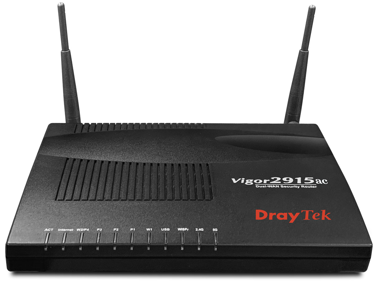 DrayTek VIGOR2915AC router inalámbrico Gigabit Ethernet Doble banda (2,4 GHz / 5 GHz) Negro, Wi-Fi 5 (802.11ac), Router