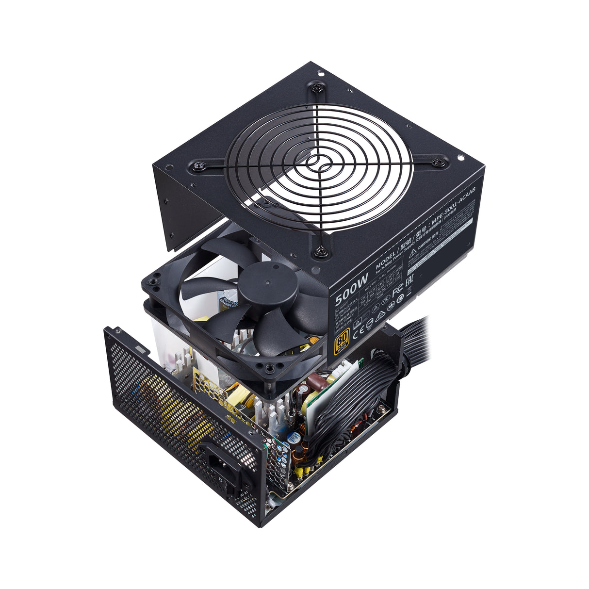 Cooler Master Hyper White 500 unidad de fuente de alimentación 500 W 24-pines ATX ATX Negro, 100 - 240 V, Activo, 110 W