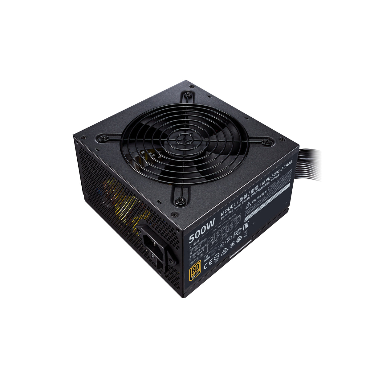 Cooler Master Hyper White 500 unidad de fuente de alimentación 500 W 24-pines ATX ATX Negro, 100 - 240 V, Activo, 110 W