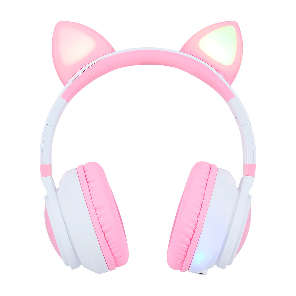 Vorago HPB-300-K audífono y auriculare Auriculares Inalámbrico Diadema Llamadas/Música USB Tipo C Bluetooth Rosa, Blanco