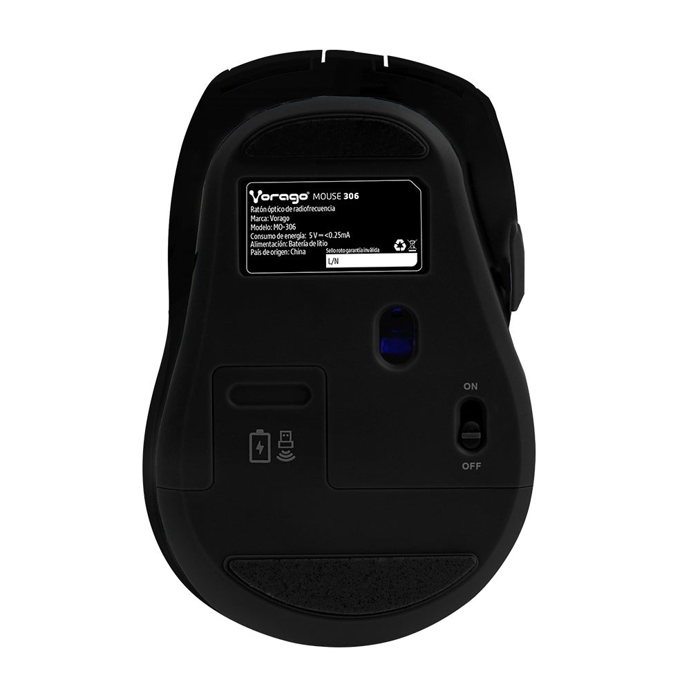 Vorago MO-306 ratón Oficina mano derecha RF inalámbrico Óptico 2400 DPI