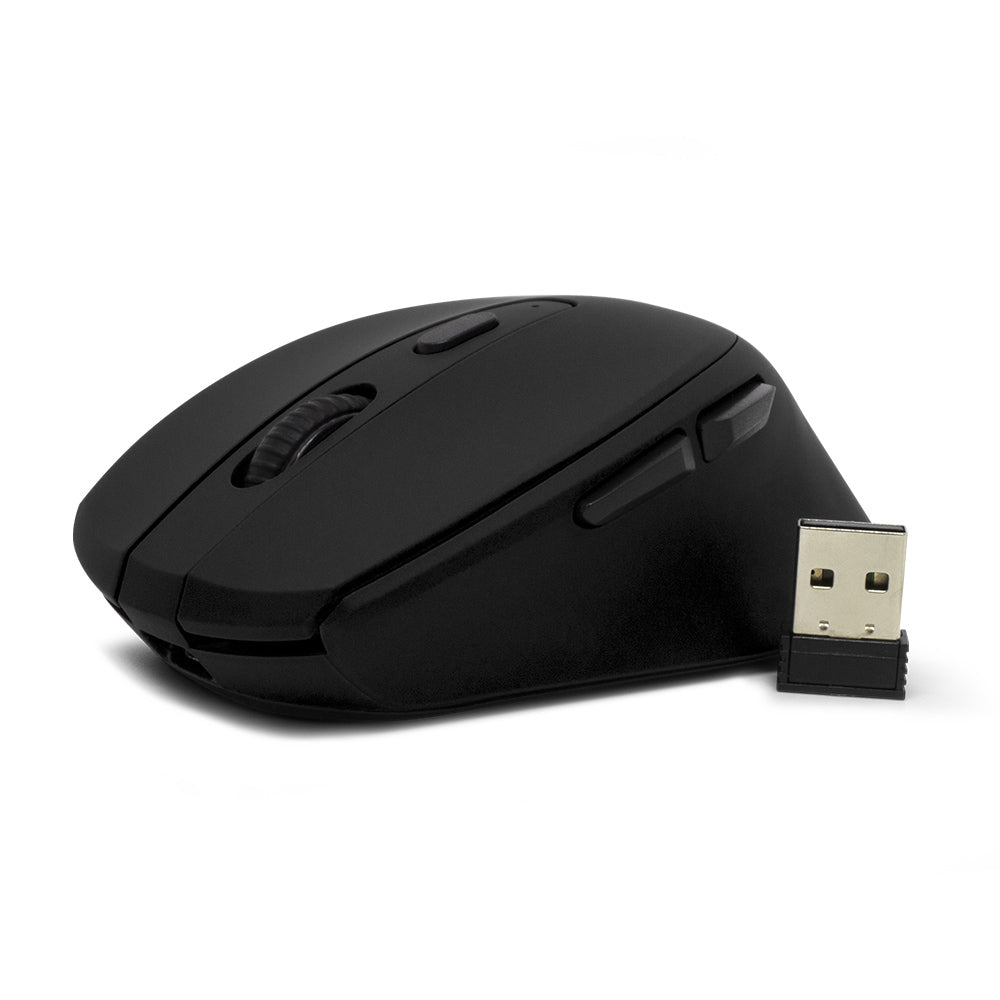 Vorago MO-306 ratón Oficina Diestro RF inalámbrico Óptico 2400 DPI, Negro