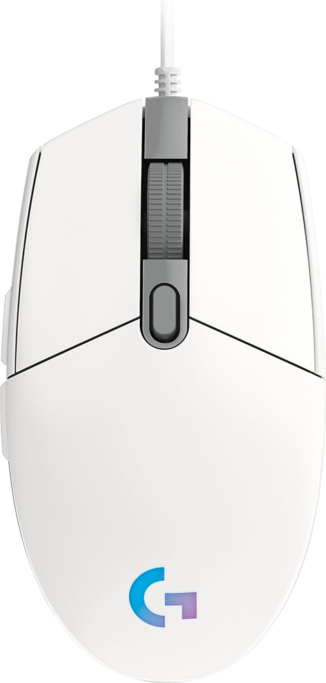 Mouse Logitech G203 USB 8,000 DPI RGB LIGHTSYNC White, 6 Botones Programables, Cable de 2 Metros, Sensor Óptico Avanzado