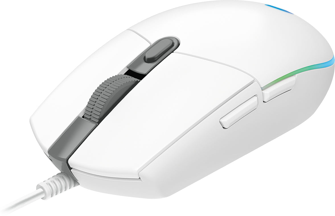 Logitech G 910-005794 ratón Juego USB tipo A 8000 DPI, Blanco, LOG-910-005794