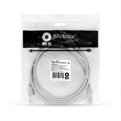 Cable de Red BROBOTIX 497134 CAT5e UTP 1m Gris RJ45
