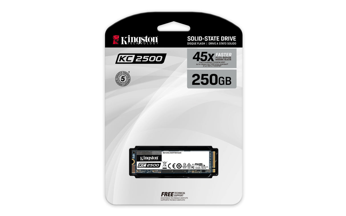 Kingston Technology KC2500 unidades internas de estado sólido 256-bit AES-XTS 250 GB M.2 PCI Express 3.0