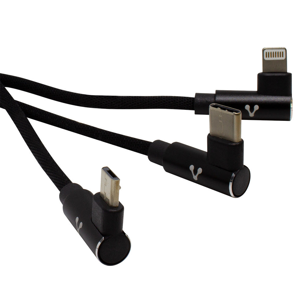 Vorago CAB-308 cable USB 1.3 m USB A USB C/Micro-USB B/Lightning Negro