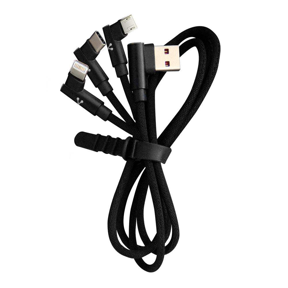 Vorago CAB-308 cable USB 1.3 m USB A USB C/Micro-USB B/Lightning Negro