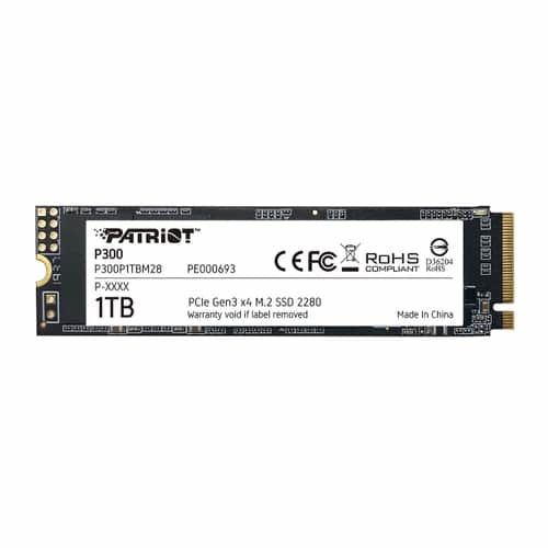 Patriot Memory P300 1 TB M.2 PCI Express 3.0 NVMe 3D NAND, 2100 MB/s, P300P1TBM28