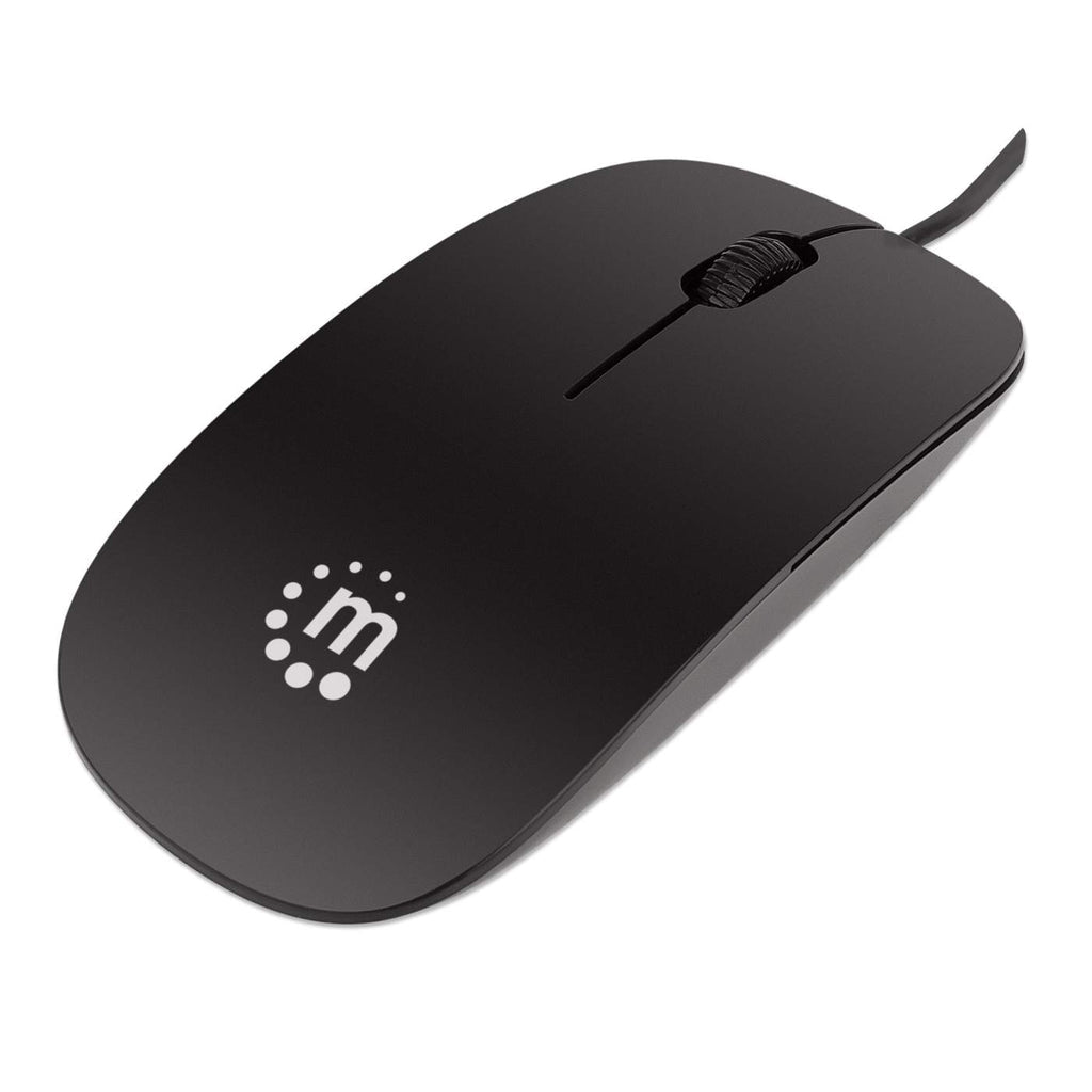Manhattan Mini Ratón Óptico Silueta Ratón Oficina USB tipo A Óptico 1000 DPI