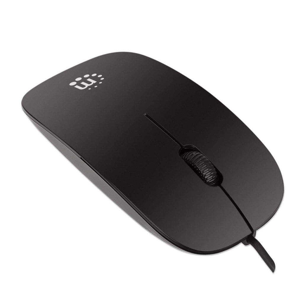 Manhattan Mini Ratón Óptico Silueta Ratón Oficina USB tipo A Óptico 1000 DPI