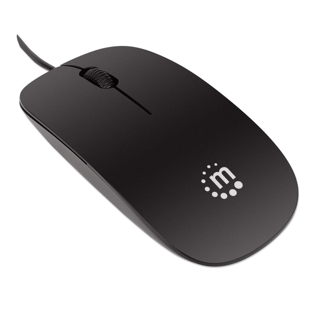 Manhattan Mini Ratón Óptico Silueta Ratón Oficina USB tipo A Óptico 1000 DPI