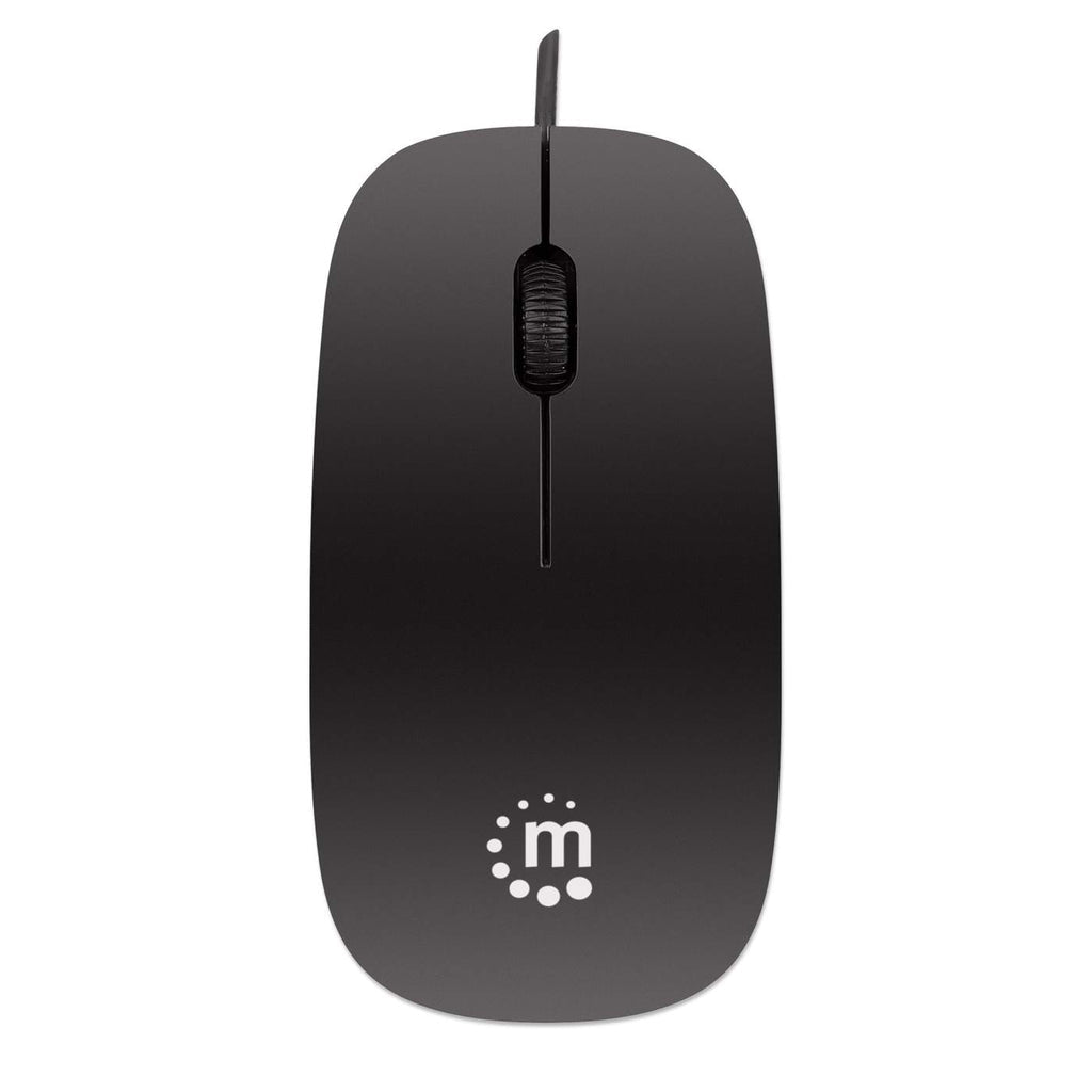 Manhattan Mini Ratón Óptico Silueta Ratón Oficina USB tipo A Óptico 1000 DPI